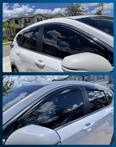 Shatterproof in-Channel Rain Guards for Honda CR-V (CRV) 2017-2022, Clip-on Window Deflectors Vent Window Visors Rain Sun Wind Guards Shade Deflectors, 4 pcs - size: For CR-V 2017-2022