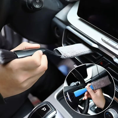 Car Interior Detailing Brush, Soft Bristle Plastic Cleaning Tool for Dashboard, Vents, Gaps & Vents - Battery-Free Manual Dust Brush for Vehicle Interior & Home Use