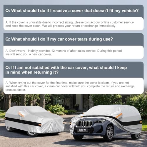 10 Layers SUV Car Cover Custom Fit for BMW X1 (2009-2026) E84, F48, F49, U11, Waterproof All Weather for Automobiles, Outdoor Full Cover Sun Dust Rain Protection with Cotton. Silver - size: Custom Fit for BMW X1