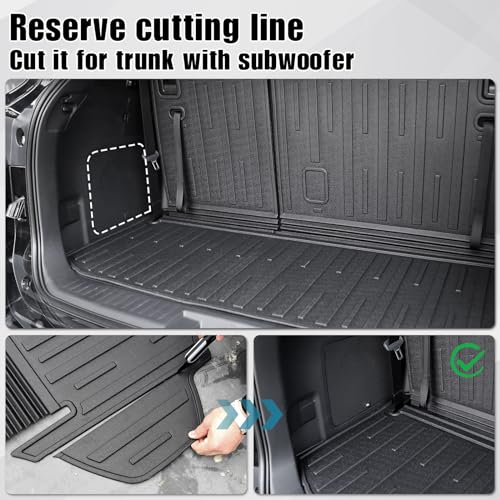 Floor Mat Cargo Mat for 2020-2024 2025 2026 Toyota Highlander 7 Seat Car Mat Accessories(Both Hybrid and Gas), All Weather TPE Cargo Liner Trunk Mat with Backrest Mat(Highlander-Full Set) - size: Highlander-Floor Mats Set