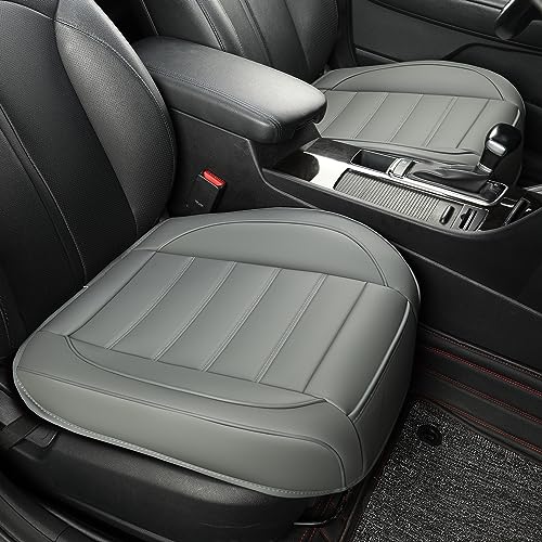 2 Pack Leather Front Car Seat Covers,Bottom Seat Covers for Cars,Driver Car Seat Cover,Luxury Seat Protectors,Waterproof,Anti-Slip,Full Wrap,for Most Vehicles,Sedan,Truck,SUV(Grey) - color: Parallel Grey, size: 2 PCS
