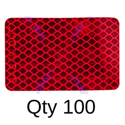 All Star Truck Parts Amber/Red 2x3 Rectangle High Visibility Reflective Stick-On Prism Reflector DOT-SAE Strong Weatherproof Trailer Camper RV Flatbed Fender Property Boat Marine (Red, Qty 100) - color: RED, size: 100 PACK