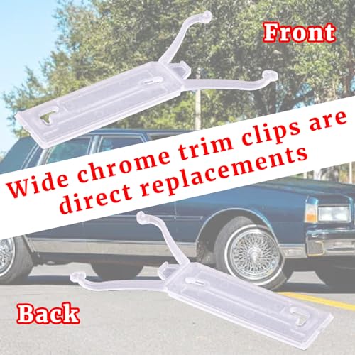 Wide Chrome Molding Clips Fender Door Quarter Trim Molding Clip Retainer Compatible with 1980-1990 Chevrolet Caprice Classic Brougham Replaces GM Part 20631034 Direct Replacement 5 Pcs