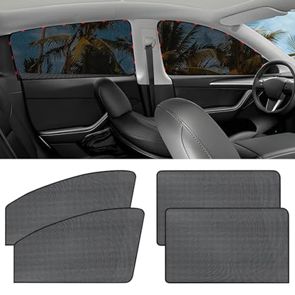 ZATOOTO Car Side Window Sun Shade 4 Pack, Window Shades for Baby Magnetic Mesh Sun Shade Protection from Heat and UV for Sleeping, Camping, Breastfeeding - color: Front&Back 4pack