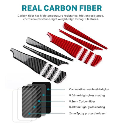 AIRSPEED Carbon Fiber for Mazda 3 Axela 2019-2025 Center Console Air Vent Outlet Panel Cover Interior Trim Accessory, Black - color: Air Vent Outlet Panel