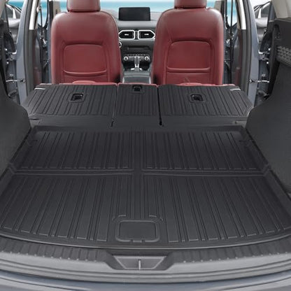 Floor Mats for Mazda CX-5 2017-2025, All Weather Floor Mats Trunk Cargo Liner with Backrest Protectors and Door Sill Guards Accessories, Full Coverage Set