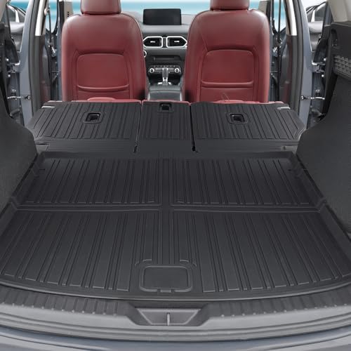 Cargo Mat for Mazda CX-5 2017-2025 Accessories, Full Coverage All Weather Trunk Cargo Liner with Backrest Protectors & Storage Mats