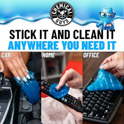 Chemical Guys Sticky Icky Car Cleaning Gel, Green Apple, Interior Car Cleaner, Reusable Automotive Crevice & Interior Dust Cleaner for Air Vents, Consoles, Cup Holders & Keyboards, 4 Pack (100g Each) - size: 3.5 Ounce (Pack of 4), style: Green Apple