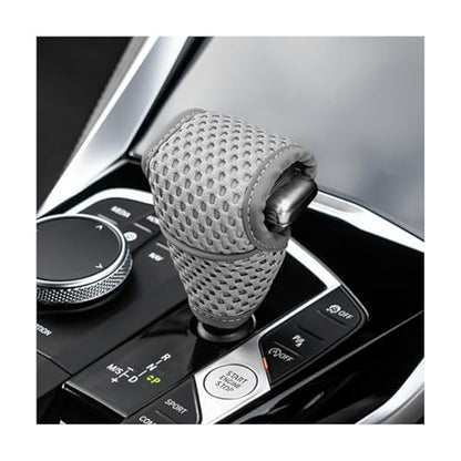 Car Gear Shift Knob Cover, Anti-Slip Manual Automatic Shifting Knob Gear Handle Stick Protection, Breathable Automotive Rod Lever Shifter Knobs Cover for SUV Truck RV (Gray, Regular) - color: Gray, size: Regular