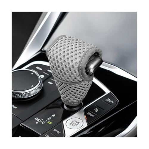 Car Gear Shift Knob Cover, Anti-Slip Manual Automatic Shifting Knob Gear Handle Stick Protection, Breathable Automotive Rod Lever Shifter Knobs Cover for SUV Truck RV (Gray, Regular) - color: Gray, size: Regular
