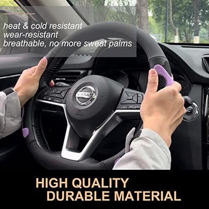 PINCTROT D Shaped Comfy Grip Steering Wheel Cover, Anti-Slip Design, Flat Bottom 14.5-15 Inch(Silicone Purple) - color: 6.Purple, size: D Shaped/Flat Bottom[14 1/2''-15'']