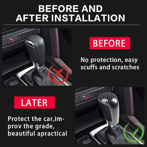 Car Interior Gear Shift Knob Cover Accessories for Mazda CX-5 3 6 CX-3 CX-9 2014-2023 Auto Trim Protector Cap-Carbon Fiber Grain - size: Mazda