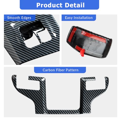 INTGET Center Console Interior Trim Cover for 2026 Toyota Grand Highlander Accessories 2024 2025 ABS Carbon Fiber Gear Shift Panel Cover with Knob Cover Armrest Box Switch Protective Stickers (4PCS) - color: 4 PCS Center Console Panel Cover