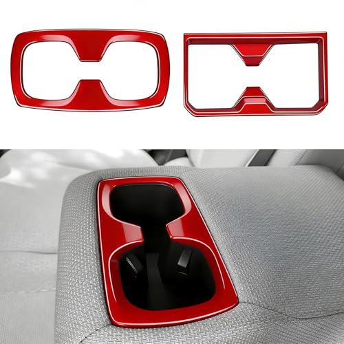 Front Rear Holder Cover For Toyota 4Runner 2025 2026 Up (NOT Fit Tac0ma) Interior Accessories Center Console Dashboard Cover Frame Decor Trim Red - color: Dark Red, size: 2 x Front & Rear Holder Cover