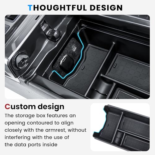 Center Console Organizer Tray Compatible with 2026 Toyota RAV4 Armrest Storage Box Insert Storage Tray ABS Material Interior Accessories - style: 1 PCS Armrest Storage Tray