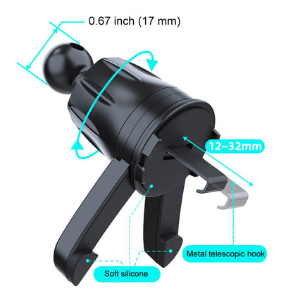 OCEANLOVE Car Air Vent Mount Holder Clip Replacement with Diameter 0.67inch （17mm） Joint Ball Accessories Metal Hook （Clip only,Holder is not Included - color: Black(L)