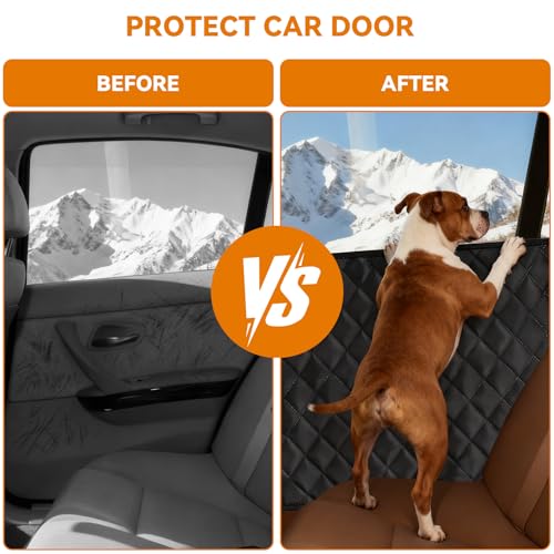 Dog Car Door Protector, 2 Pack Waterproof Scratchproof Nonslip Durable Protector, Thickened Door Panel Covers, Protects Doors from Dog Scratching Fit for Car/SUV/Truck (Black, XL) - size: XL