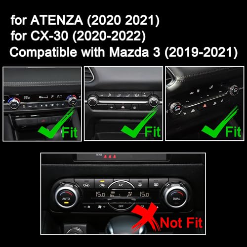 TOMALL Bling Car AC Knob Covers Compatible with Mazda 3 CX-30 Center Console Air Conditioning Knob Button Cover Radio Button Cover Air Conditioner Cover Trim Interior Ring Bling Decoration for Car