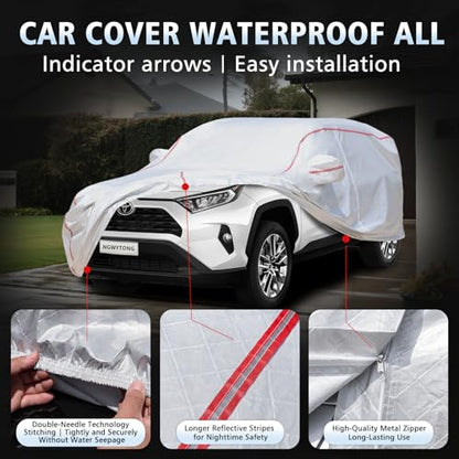 Car Cover Waterproof All Weather for Toyota Rav4 2006-2025,All-Around Fastening and 4 Upgrades, 30s Quick-Install for Car Cover - size: 2（RAV4）