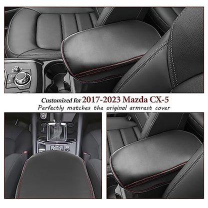 SKTU for 2017-2024 2025 Mazd a CX-5 Center Console Cover 2025 CX5 Central Console Armrest Pad 2024 2025 C-X5 Seat Box Cover 2025 CX5 Center Console Soft Cushion (Red) - color: 2017-2025 CX-5 Red