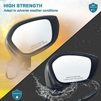 Right Passenger side Mirror Fits 2022-2026 HONDA CIVIC Sedan/Hatchback With Power Glass, Manual Folding, Match to Crystal Black Pearl Replace HO1321350 76208T20A01 (3 Pins) - size: R-3Pins