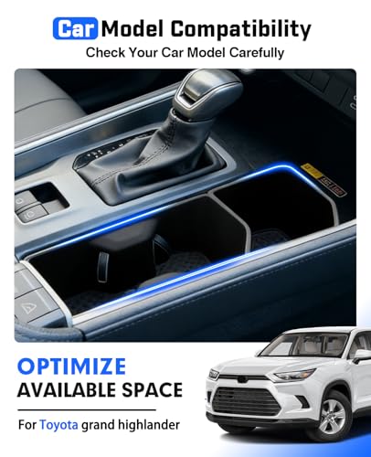 Autorder 2PCS Cup Holder Inserts for 2024 2025 2026 Toyota Grand Highlander Accessories,Silicone Grand Highlander Center Console Cup Holder,Anti-Slip Waterproof Storage Accessories - size: 2024-2026 Toyota Grand Highlander