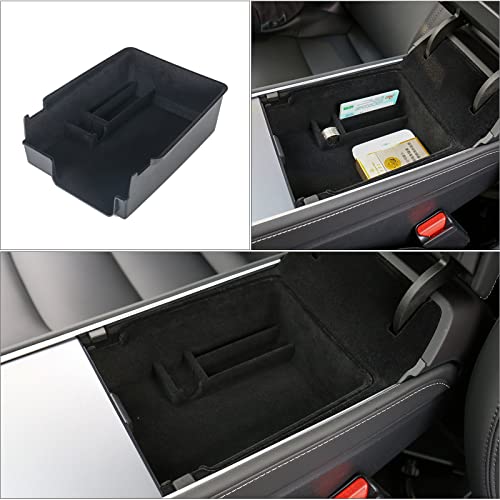 4 PCS Center Console Organizer and Cup Holder Insert Compatible With 2021-2023 Tesla Model 3，2021-2024 Model Y, Flocked/Silica Rubber Armrest Hidden Cubby Drawer Storage Box Accessories - size: 4pc for Model 3 (2021-2023) & Model Y (2021-2024)