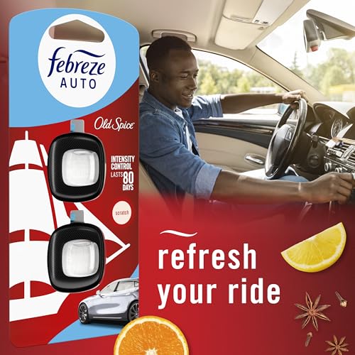 Febreze Odour-Fighting Auto Air Freshener, Car Vent Clip, Old Spice, 4ct - size: 0.28 Fl Oz (Pack of 1)