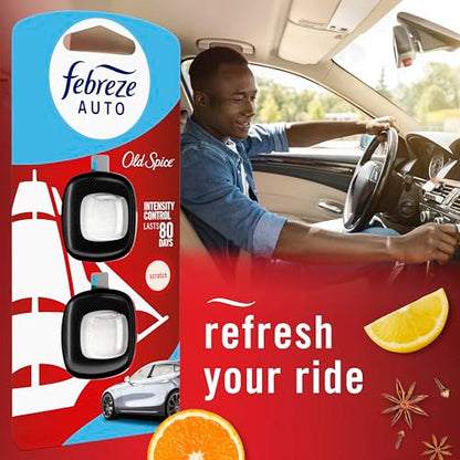 Febreze Odour-Fighting Auto Air Freshener, Car Vent Clip, Old Spice, 4ct - size: 0.28 Fl Oz (Pack of 1)