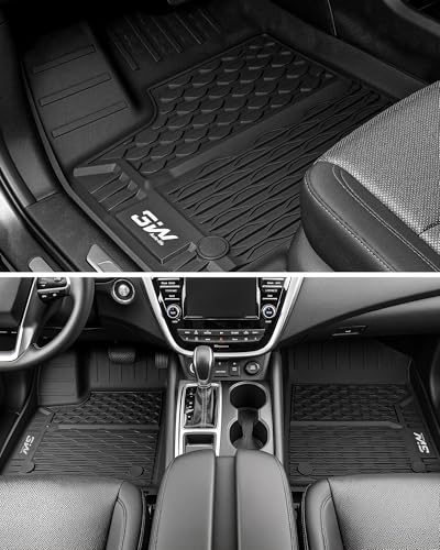 3W Floor Mats & Cargo Liner Fit Nissan Murano 2025 2026, All Weather TPE Non-Slip Custom Fit Floor Liners Set for Murano, Heavy Duty Automotive Protection Full Set Car Mats & Trunk Mat, Black - size: 7.Murano|25|Floor Mats & Cargo Liner