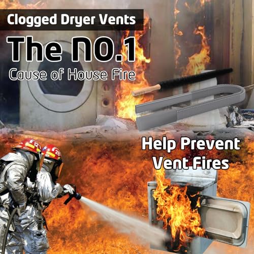 PetOde 2 Pieces Dryer Vent Cleaner Kit Compatible with Most Vacuum Cleaner, Dryer Lint Brush and Vacuum Hose Attachment, Quickly Lint Remover, Deep Gray - color: Deep Gray
