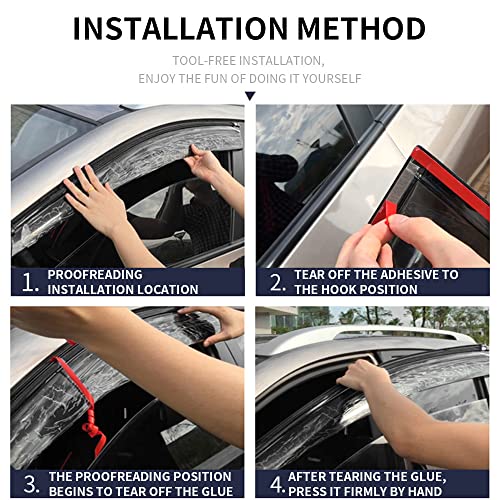 4Pcs Window Visors Vent Deflectors for Dodge Charger 2011-2023 Rain Guards Shade - size: Charger 2011-2023