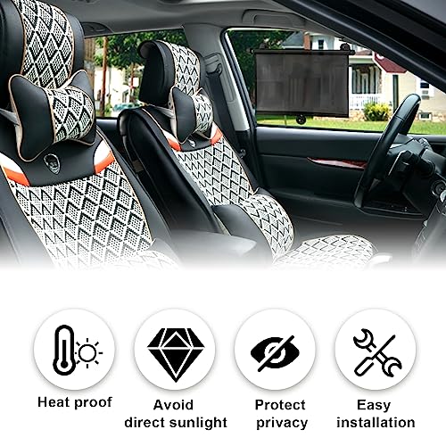 Vrasly 2 Pack Roller Car Side Window Sun Shade, Retractable Car Window Shade for UV and Sun Glare Protection (15"x17") - color: standard