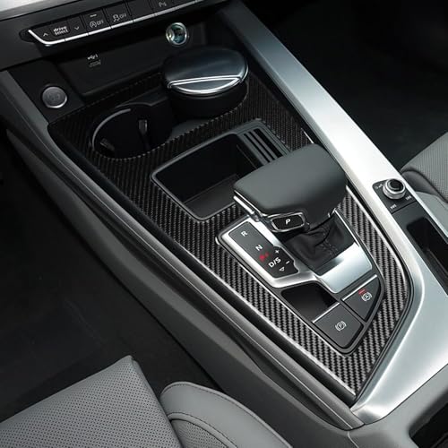 NVCNX Real Carbon Fiber Compatible with Audi B9 A4 S4 A5 S5 2020-2025 / RS5 2021-2025 2022 2023 2024 Car Center Console Gear Shift Panel Cover Sticker Decal Interior Trim Accessories 1PC - color: Center Console Gear Shift Panel for 2020-2025