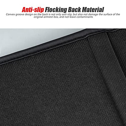 ESKONKE [Upgraded] Car Center Console Cover with 2 Storage Bags - Premium Nappa Leather Armrest Cover, Scratch & Wear Resistant, Waterproof Car Interior Accessories (Black) - color: Black