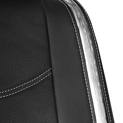 FH Group Full Set Faux Leather Car Seat Covers - Universal Fit, Low Back Front Seat Covers, Airbag Compatible, Split Bench Rear, Seat Cover for SUV, Sedan, White - color: White, style: Seat Covers