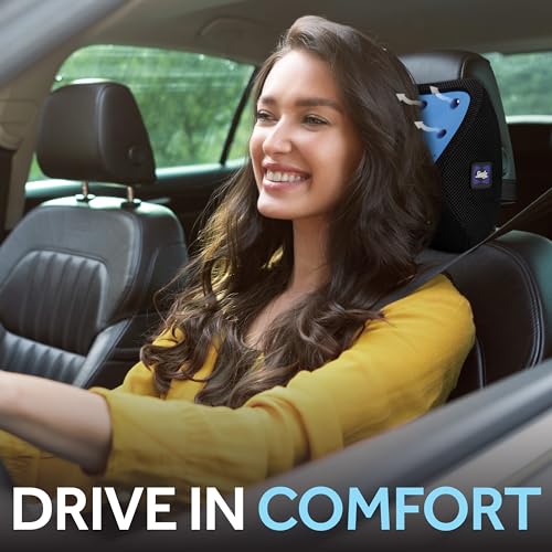 Sealy Ergonomic Car Neck Cushion – Memory Foam Neck Pillow for Car or Office Chair, Travel Neck Pillow, - color: Black