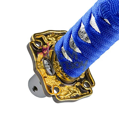 JDMBESTBOY Samurai Sword Blue White Shift Knob Shifter Alloy Katana Adapter Universal 15cm - color: Blue White, size: 15cm