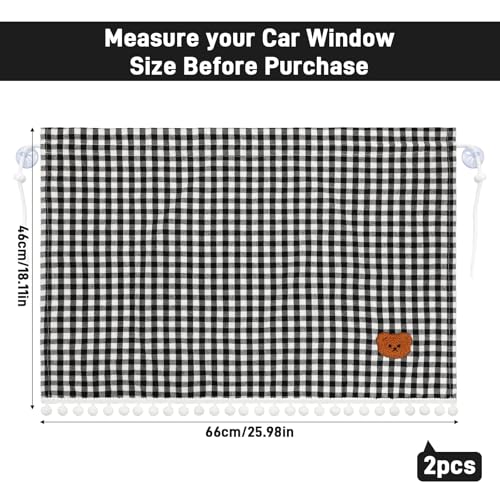 Gilprop 2 Pcs Car Window Shades Suction Cups Double Layer Auto Sun Shade Car Side Window Covers for Family Privacy Protection Breastfeeding Taking a nap Camping 18.5" x 26" (Black) - color: Black