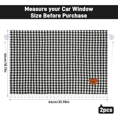 Gilprop 2 Pcs Car Window Shades Suction Cups Double Layer Auto Sun Shade Car Side Window Covers for Family Privacy Protection Breastfeeding Taking a nap Camping 18.5" x 26" (Black) - color: Black