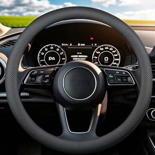 Car Leather Steering Wheel Cover for Toyota Tacoma Camry Rav4 Corolla Highlander Avalon Sienna Tundra Chevy Accessories 2026 1983-2026 Breathable Premium Leather, Anti-Slip Odorless Steering Wheels