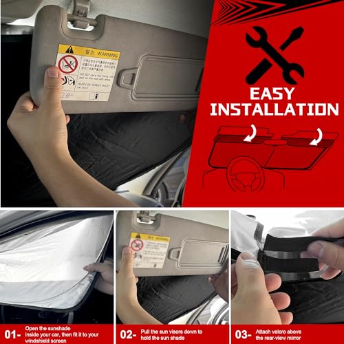 Windshield Sun Shade for 2013-2018 Hyun-dai Santa Fe Foldable Sun Sunshade for Car Front Window Blocks UV Rays and Heat Automotive Interior Protector Custom Fit Accessories - size: For 2013-2018 Hyun-dai Santa Fe