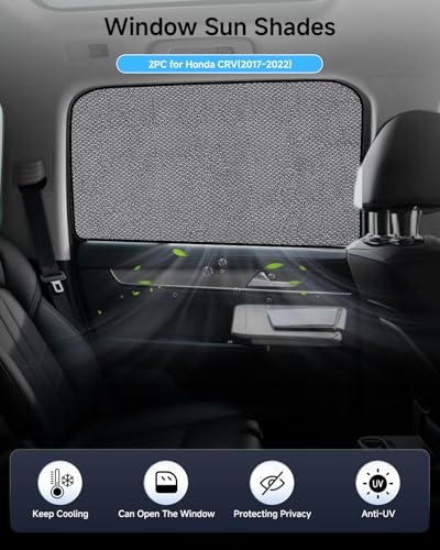 Car Window Shade for Honda CR-V or CRV 2017-2022,2 Pack UV & Glare Protection, Breathable Privacy Screen, Insect & Bug Blocker Magnetic Mesh Side Rear Sun Shades for Baby Camping, Napping & Travel - size: 2PC for Honda CRV(2017-2022)