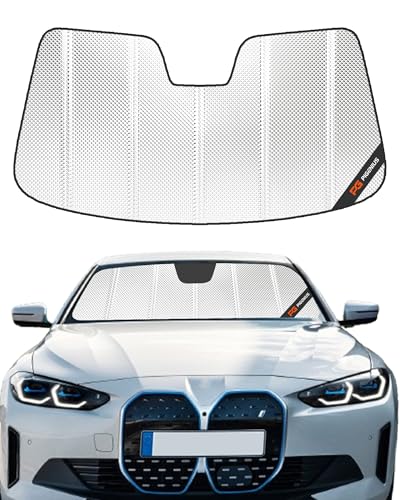 Pigenius Windshield Sun Shade for BMW i4 (G26) 2022-2026 & BMW 4 Series Gran Coupe 2024-2026, Fits i4 M50 M60 430i M440i,Reflective Aluminum Film Front Window Sunshade - BLAZBLOCK - size: 2022-2025 i4