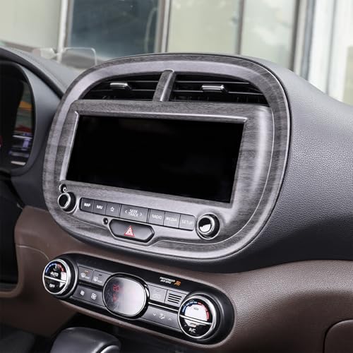 Premium Compatible with Kia Soul 2020-2025 Accessories, Dashboard Navigation Trim Cover - Scratch Protection, Dashboard Cover, Easy Snap Installation Upgrade (Wood Grain) - color: Wood Grain