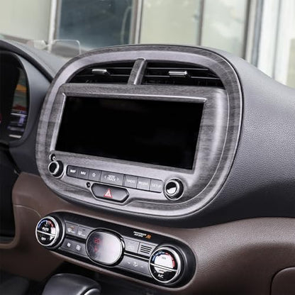 Premium Compatible with Kia Soul 2020-2025 Accessories, Dashboard Navigation Trim Cover - Scratch Protection, Dashboard Cover, Easy Snap Installation Upgrade (Wood Grain) - color: Wood Grain