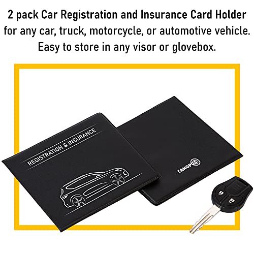 CANOPUS Car Registration and Insurance Holder, Car Document Holder, Vehicle Registration and Insurance Card Holder, Wallet for Auto, Trailer, Motorcycle, Truck, Vehicle Paperwork Organizer (2 Pack) - size: SUV