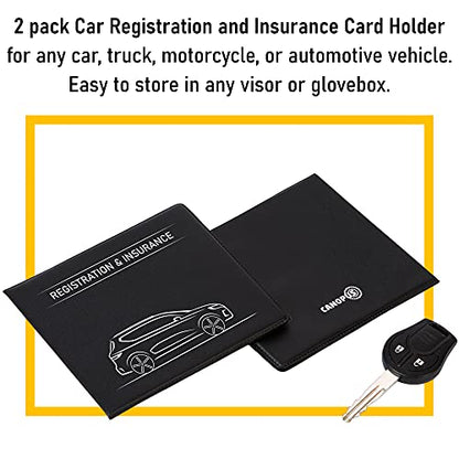 CANOPUS Car Registration and Insurance Holder, Car Document Holder, Vehicle Registration and Insurance Card Holder, Wallet for Auto, Trailer, Motorcycle, Truck, Vehicle Paperwork Organizer (2 Pack) - size: SUV