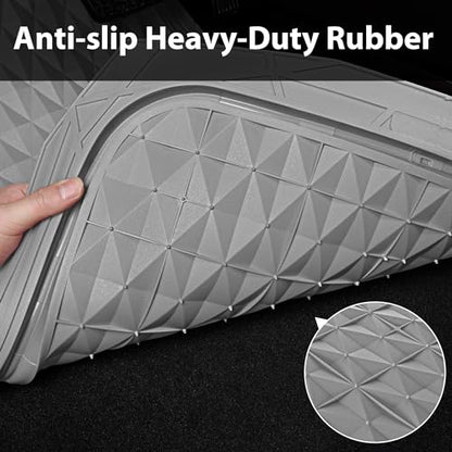 CAR PASS Heavy Duty Rubber Car Mats, Gray Deep Dish All-Weather Car Floor Mat Full Set Durable Anti-Slip 3D Rhombus Waterproof Trim Fit Liner Universal Fit Automotive,Sedan,SUV,Truck, 3 Pcs Light Gray - color: Slate Gray