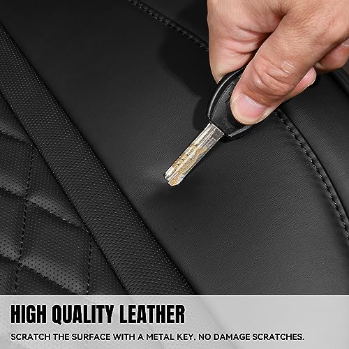 CAR PASS Bling Diamond Back Seat Covers, Nappa Leather Rear Seat Bench Cushion Waterproof Breathable Back Row Protector Universal Fit Car Sedan SUV Pickup Truck Shining Rhinestone Sparkle, Black - color: Black Diamond Rear, size: Back Rear Seats